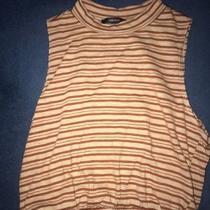 Striped Mock Neck Crop Top